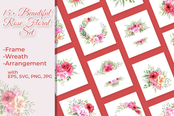 15 Beautiful Rose Floral Set