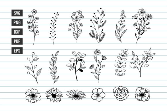 18 Flower Bundle Floral SVG Design Vol.1