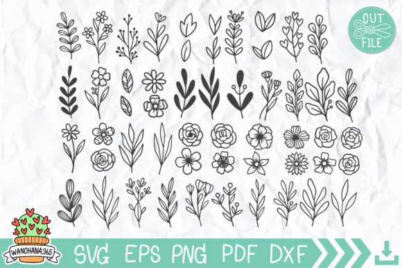 53 Hand Drawn Leaves and Floral
