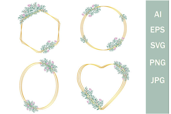 A Set of Delicate Botanical Frames