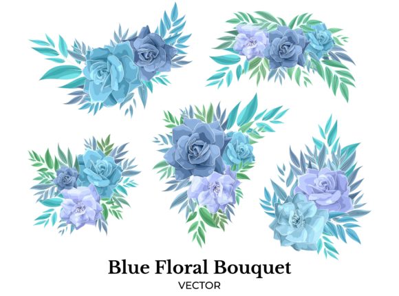 Blue Floral Bouquet Decoration