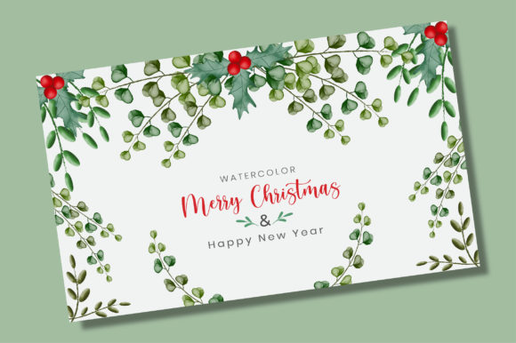 Christmas Watercolor Wallpaper or Card