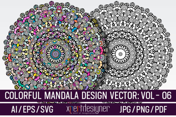 Colorful Mandala Floral Design Vol - 06