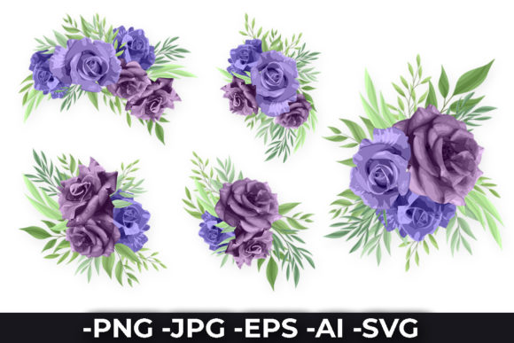 Floral Arrangement Set with Roses