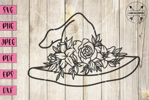Floral Witches Hat Clipart