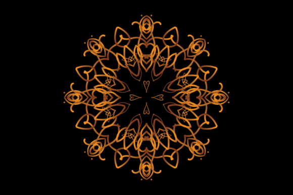 Mandala Ornament Gradient Gold Floral