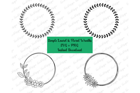 Simple Laurel and Floral SVG Bundle
