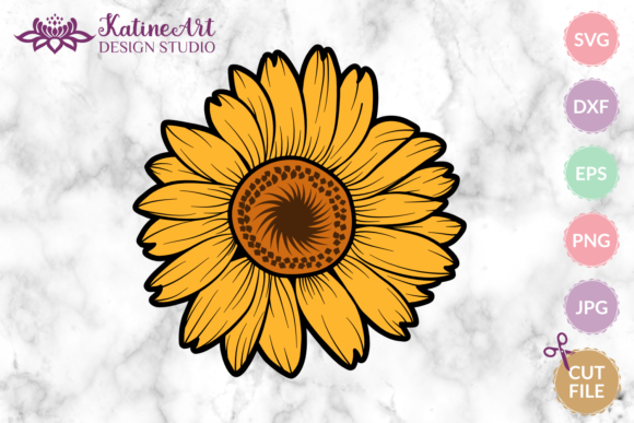 Sunflower, Floral Stencil
