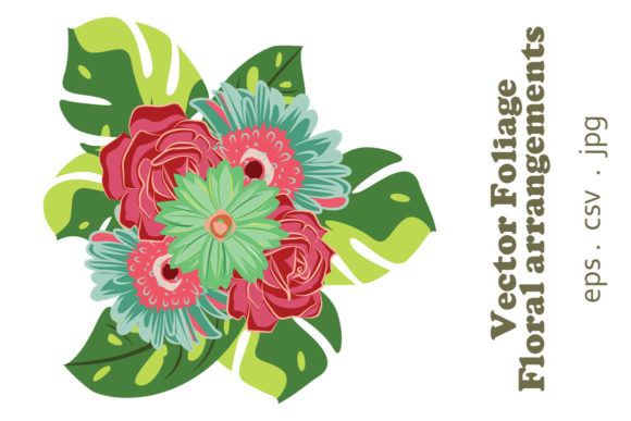 Vector Floral Foliage Graphic Set 07