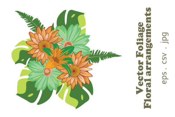Vector Floral Foliage Graphic Set 08